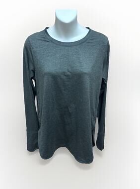 Athleta Long Sleeve Athletic Top Womens Small Gray Crew Neck Workout Activewear